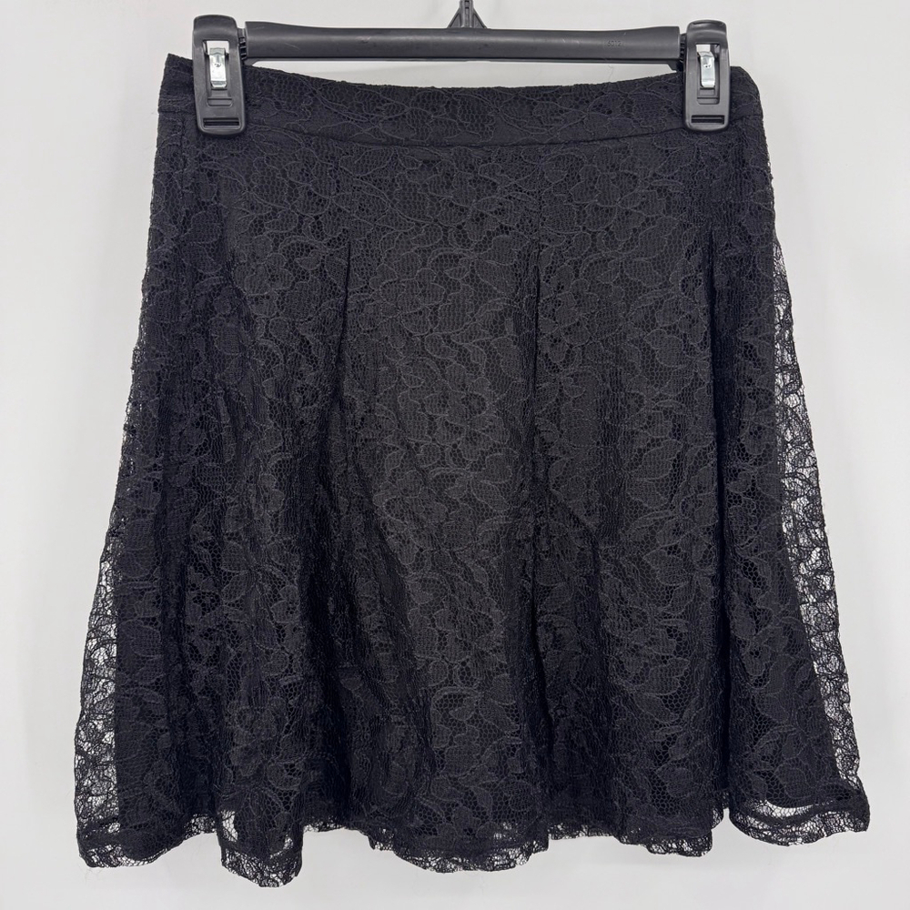 Express Black Lace Mini Skirt A Line Whimsigoth Twee Fairy Size 4